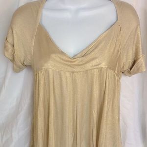 Vtg DVF Small Gold Etienne Baby Doll Swing Top